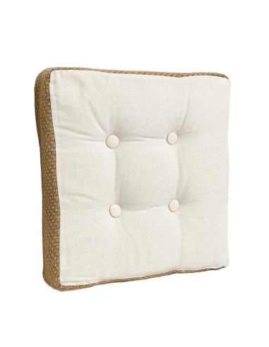 Cojín de Yute Blanco 40x40 cm - Decoración Natural y Cómoda