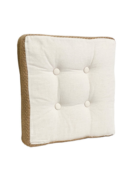 Cojín de Yute Blanco 40x40 cm - Decoración Natural y Cómoda