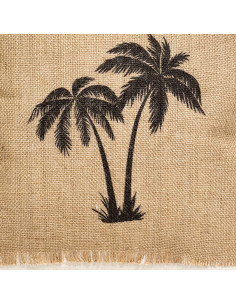Cojín de Yute 43x43cm con Estampado de Palmeras - Decoración Tropical 2