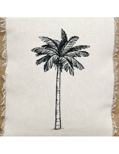 Cojín de Yute con Estampado de Palmeras 43x43cm