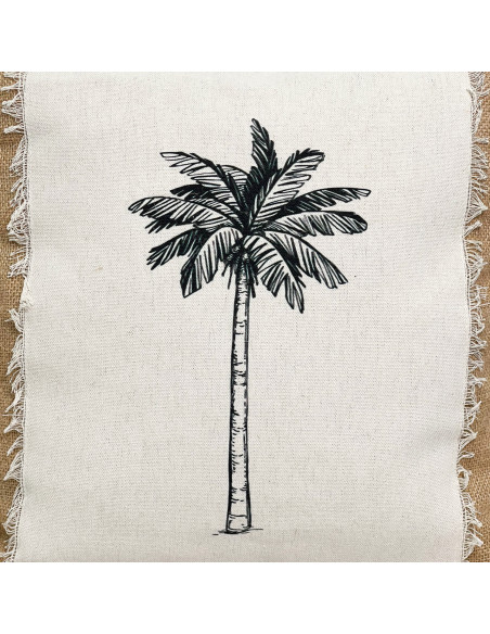 Cojín de Yute con Estampado de Palmeras 43x43cm