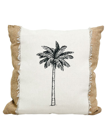 Cojín de Yute con Estampado de Palmeras 43x43cm