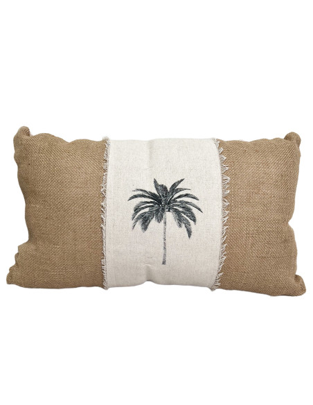 Cojín de Yute con Estampado de Palmeras 50x30 cm