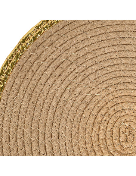 Individual de Mimbre Café Dorado de 38 cm - Protege tu Mesa