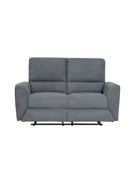 Sofá reclinable 2 cuerpos Alaska gris oscuro