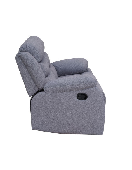 Sofá reclinable 2 cuerpos Boston gris oscuro