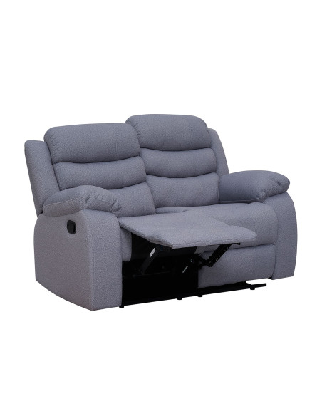 Sofá reclinable 2 cuerpos Boston gris oscuro