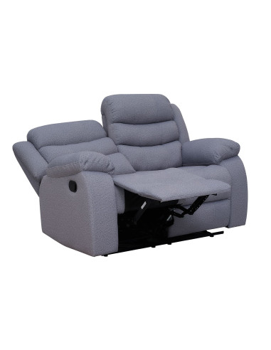 Sofá reclinable 2 cuerpos Boston gris oscuro