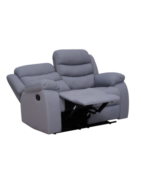 Sofá reclinable 2 cuerpos Boston gris oscuro