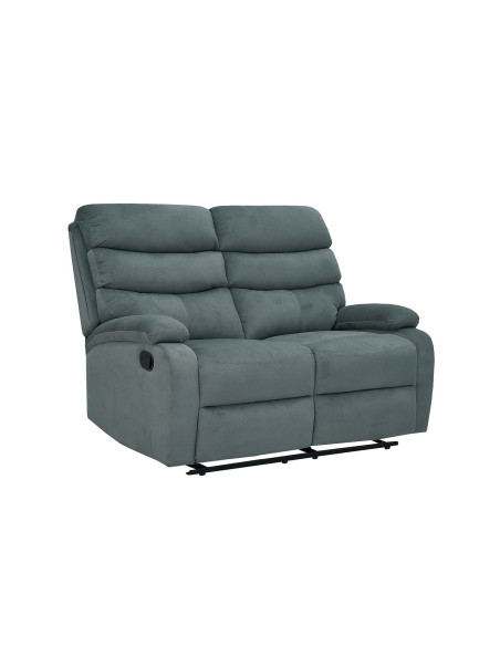 Sofá reclinable 2 cuerpos Logan gris oscuro