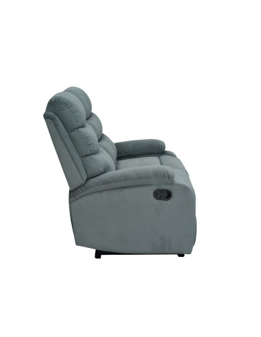 Sofá reclinable 2 cuerpos Logan gris oscuro