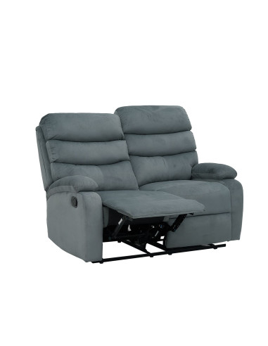 Sofá reclinable 2 cuerpos Logan gris oscuro