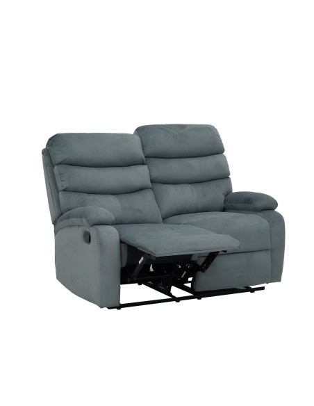 Sofá reclinable 2 cuerpos Logan gris oscuro