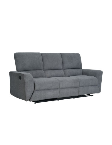 Sofá reclinable 3 cuerpos Alaska gris oscuro