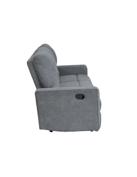 Sofá reclinable 3 cuerpos Alaska gris oscuro