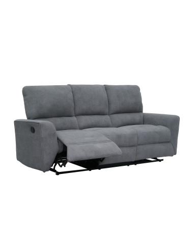 Sofá reclinable 3 cuerpos Alaska gris oscuro