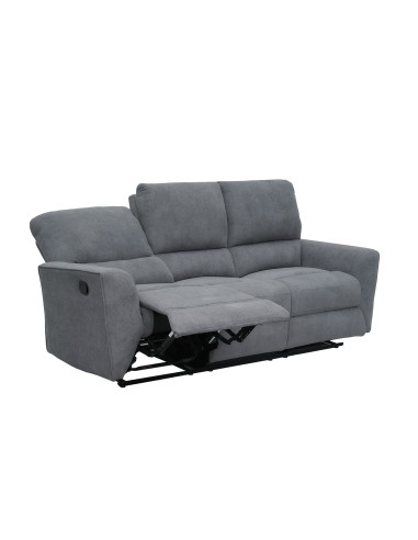 Sofá reclinable 3 cuerpos Alaska gris oscuro