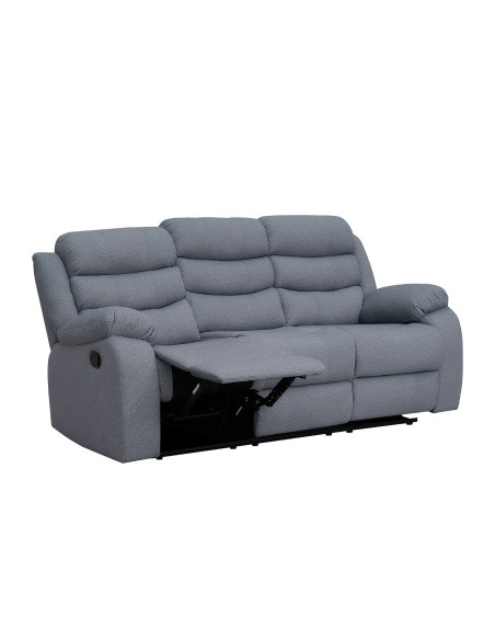 Sofá reclinable 3 cuerpos Boston gris claro