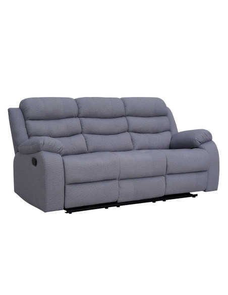 Sofá reclinable 3 cuerpos Boston gris oscuro