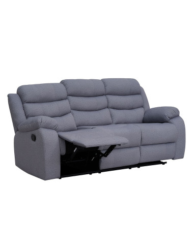 Sofá reclinable 3 cuerpos Boston gris oscuro