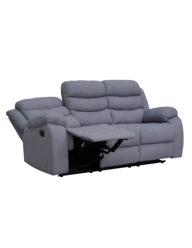 Sofá reclinable 3 cuerpos Boston gris oscuro