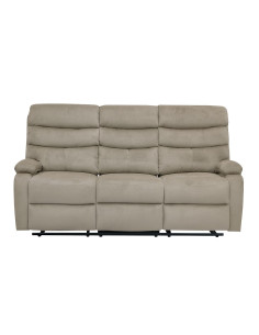 Sofá reclinable 3 cuerpos Logan gris claro