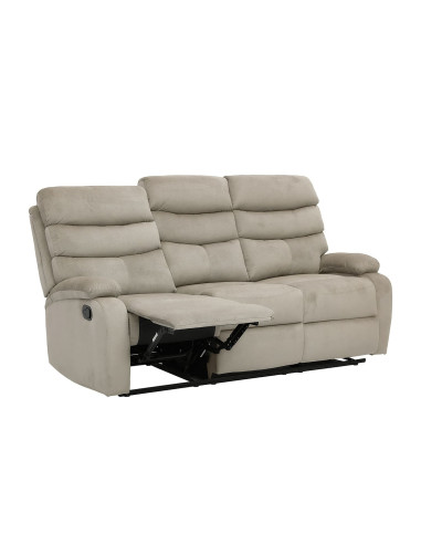 Sofá reclinable 3 cuerpos Logan gris claro