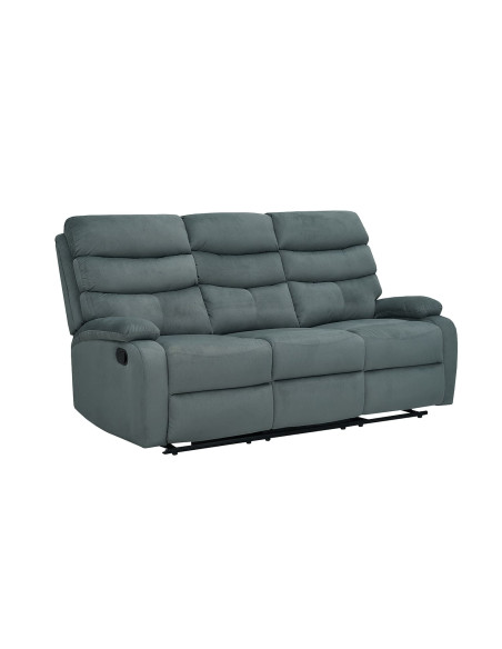 Sofá reclinable 3 cuerpos Logan gris oscuro