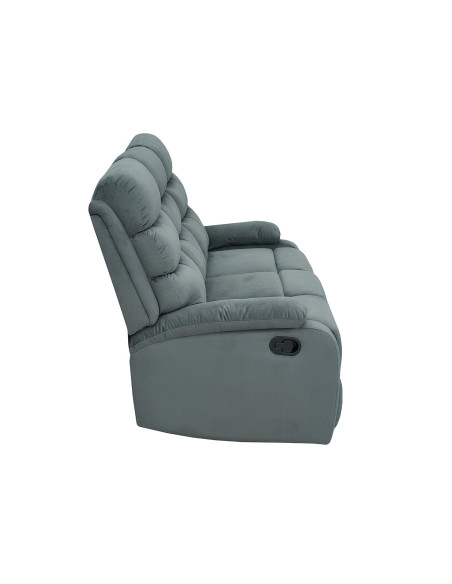 Sofá reclinable 3 cuerpos Logan gris oscuro
