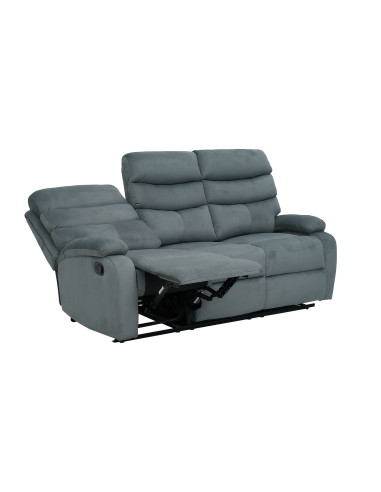 Sofá reclinable 3 cuerpos Logan gris oscuro