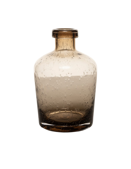 Florero vidrio botella sepia 18cm