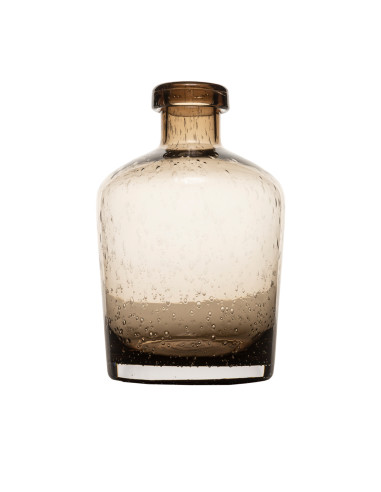 Florero vidrio botella sepia 18cm