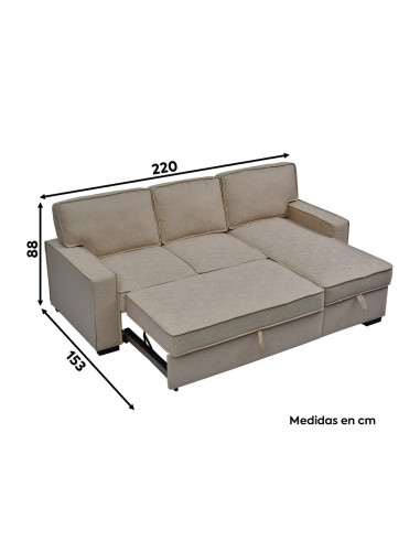 Sofá cama seccional Guido café