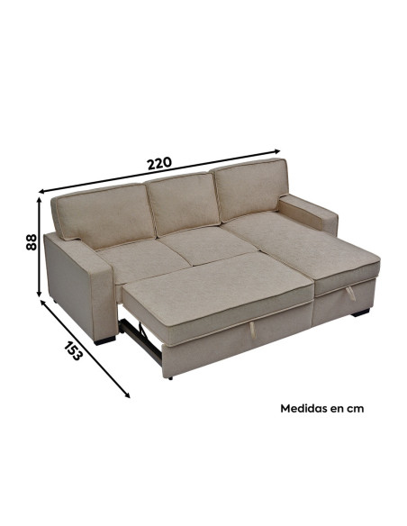 Sofá cama seccional Guido café