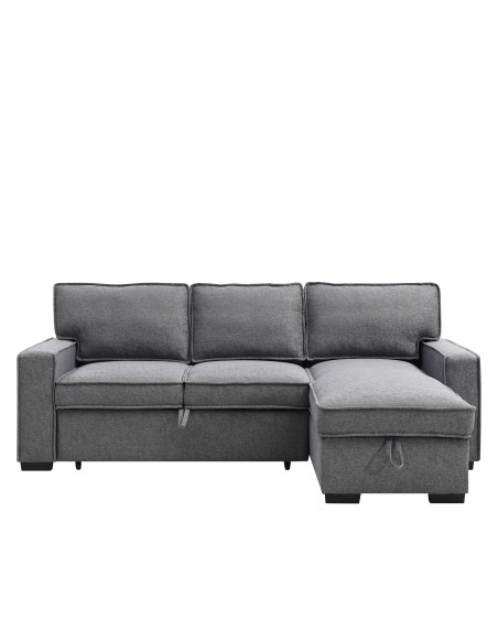 Sofá seccional cama Guido gris oscuro