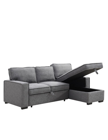 Sofá seccional cama Guido gris oscuro