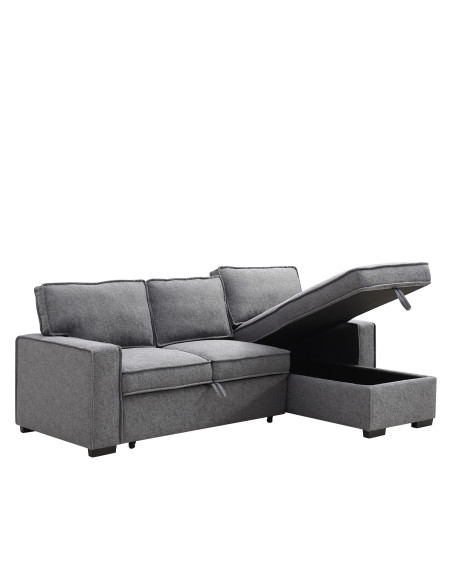 Sofá seccional cama Guido gris oscuro