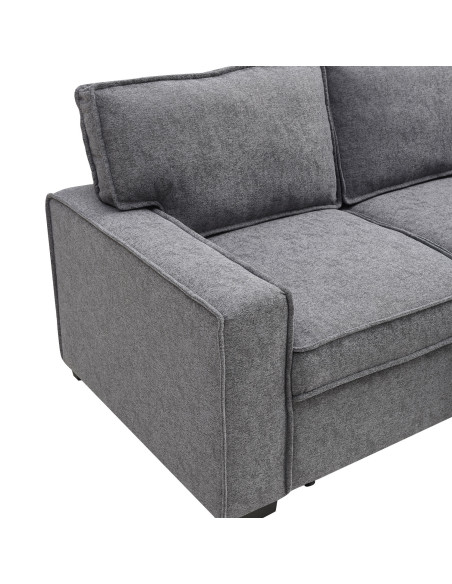 Sofá seccional cama Guido gris oscuro