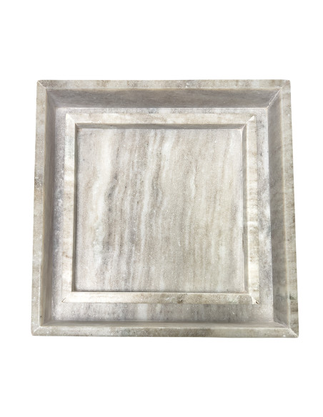 Bandeja de Mármol Elegante y Versátil - 26x26x5 cm
