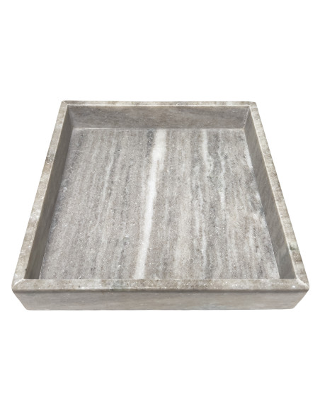 Bandeja de Mármol Elegante y Versátil - 26x26x5 cm