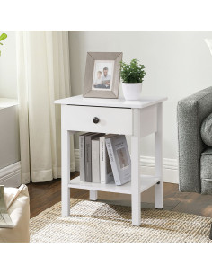 Velador 1 cajon Hana blanco 2