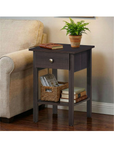 Velador 1 cajon Hana negro 2