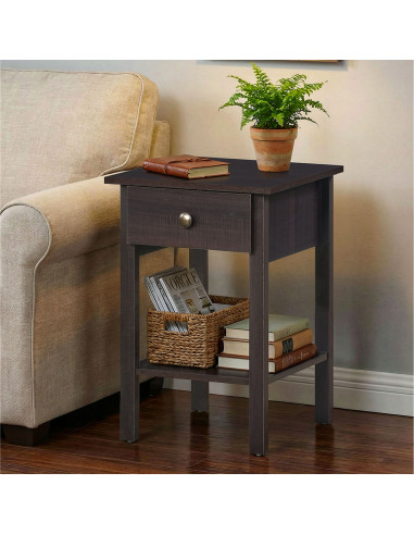 Velador 1 cajon Hana negro