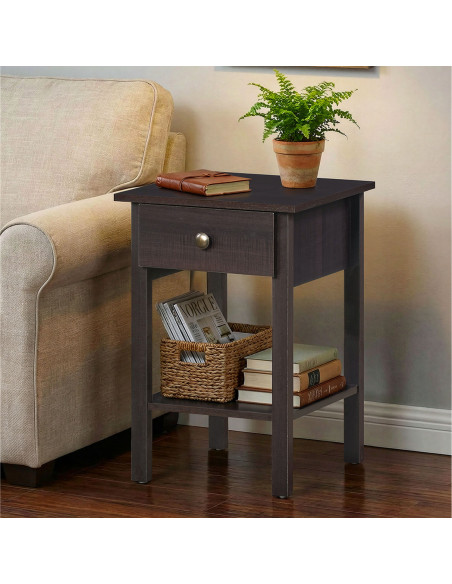 Velador 1 cajon Hana negro