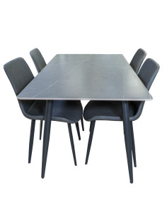 Juego comedor 4 sillas Curol gris