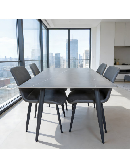 Juego comedor 4 sillas Curol gris