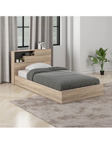 Cama 1,5 plazas Boegel café claro 200x105cm