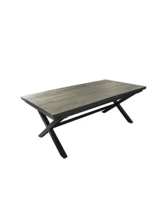 Mesa terraza extensible Ravello vidrio templado gris 152/200cm