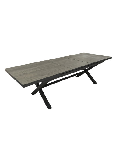 Mesa terraza extensible Ravello vidrio templado gris 200/260cm