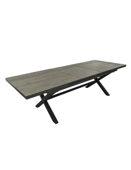 Mesa terraza extensible Ravello vidrio templado gris 200/260cm
